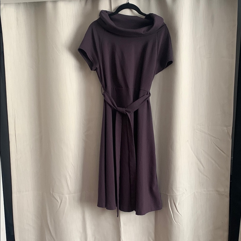 GAP Purple A-Line Cowl Neck Midi Dress